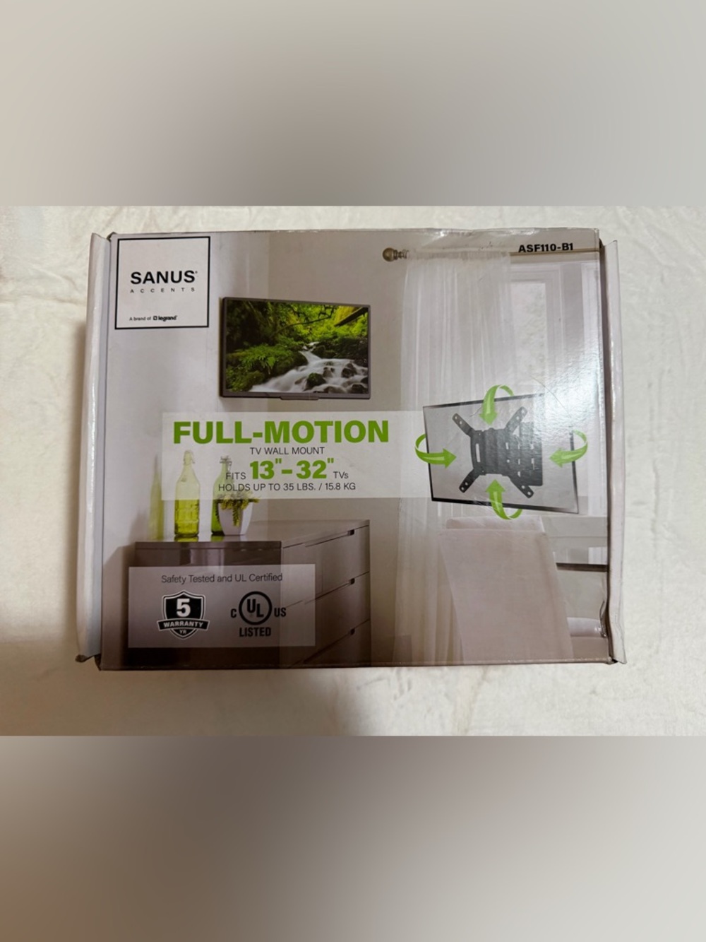 Sanus Full Motion TV Wall Mount for 13”-32” TVs
